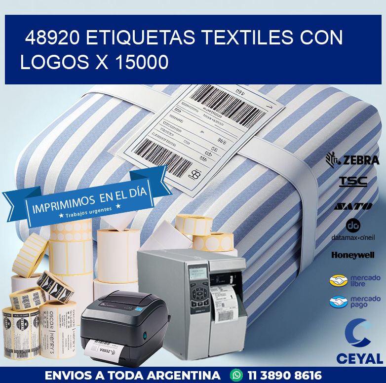 48920 ETIQUETAS TEXTILES CON LOGOS X 15000