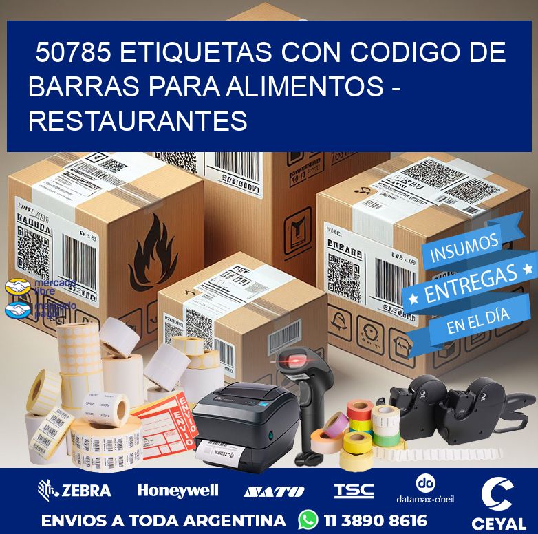 50785 ETIQUETAS CON CODIGO DE BARRAS PARA ALIMENTOS - RESTAURANTES