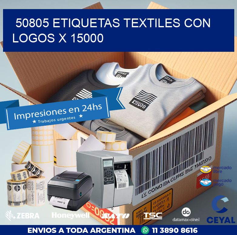 50805 ETIQUETAS TEXTILES CON LOGOS X 15000