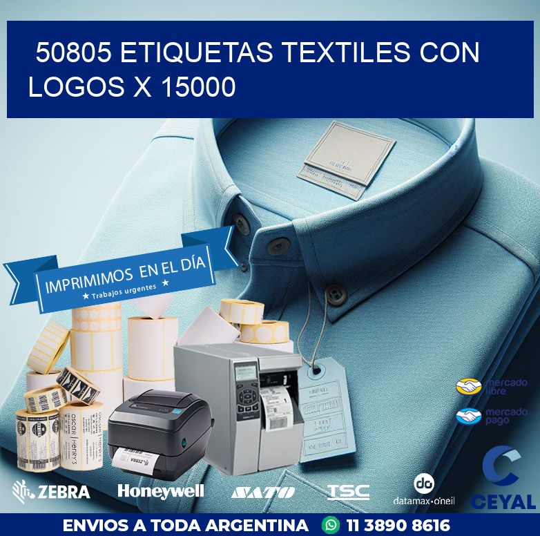 50805 ETIQUETAS TEXTILES CON LOGOS X 15000