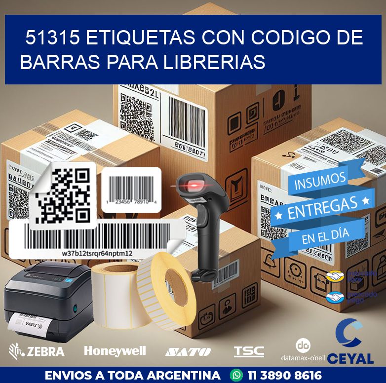 51315 ETIQUETAS CON CODIGO DE BARRAS PARA LIBRERIAS