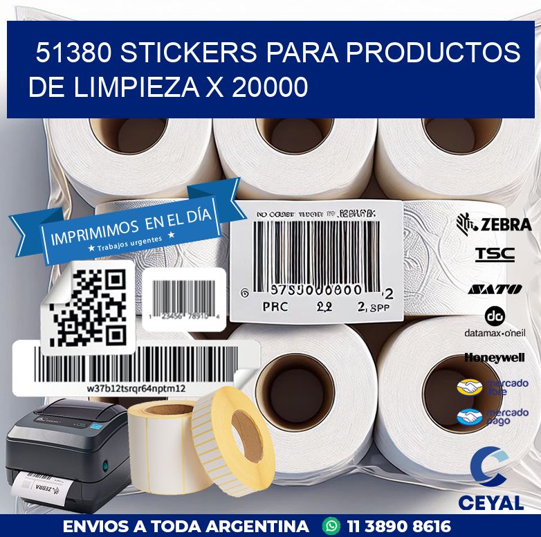 51380 STICKERS PARA PRODUCTOS DE LIMPIEZA X 20000