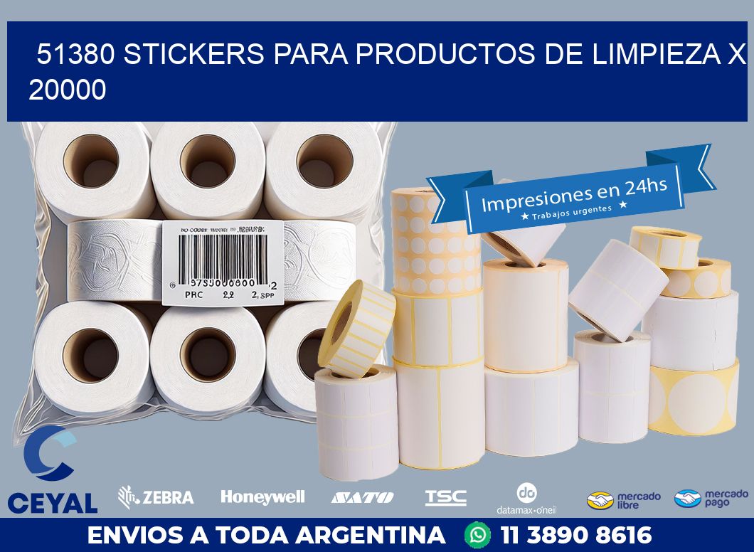 51380 STICKERS PARA PRODUCTOS DE LIMPIEZA X 20000
