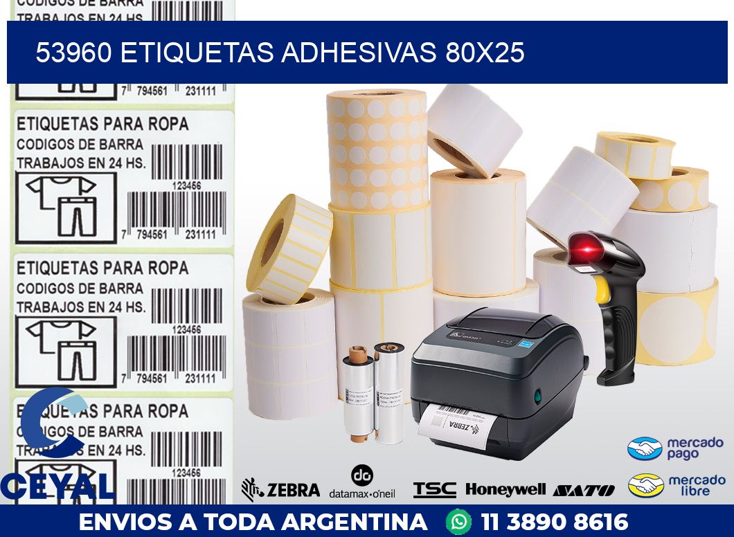 53960 ETIQUETAS ADHESIVAS 80X25