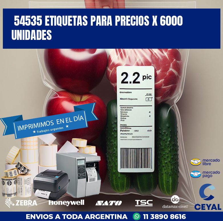 54535 ETIQUETAS PARA PRECIOS X 6000 UNIDADES