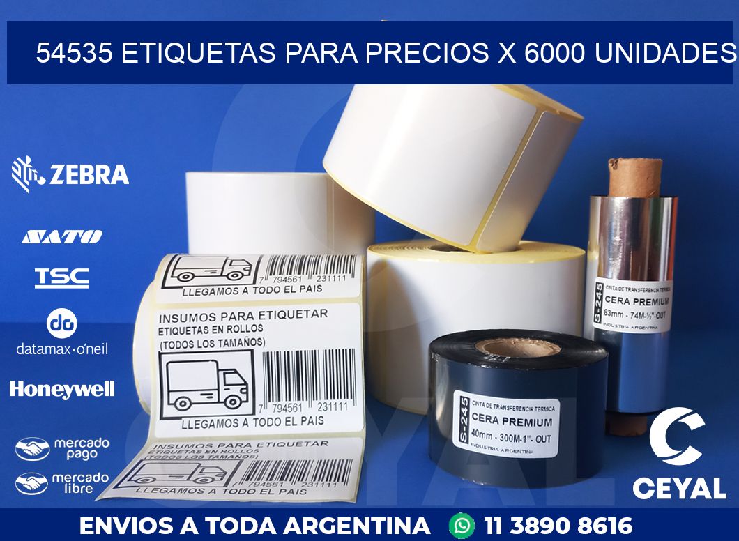 54535 ETIQUETAS PARA PRECIOS X 6000 UNIDADES