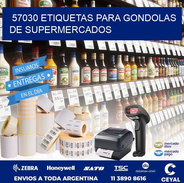 57030 ETIQUETAS PARA GONDOLAS DE SUPERMERCADOS