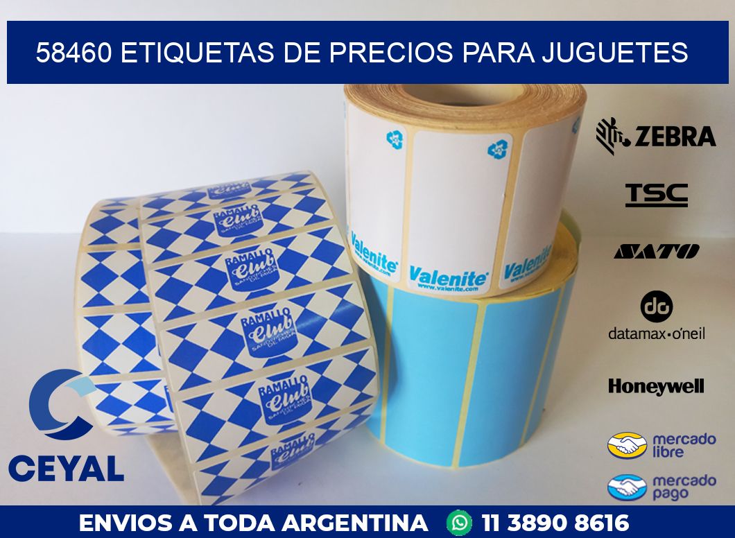 58460 ETIQUETAS DE PRECIOS PARA JUGUETES