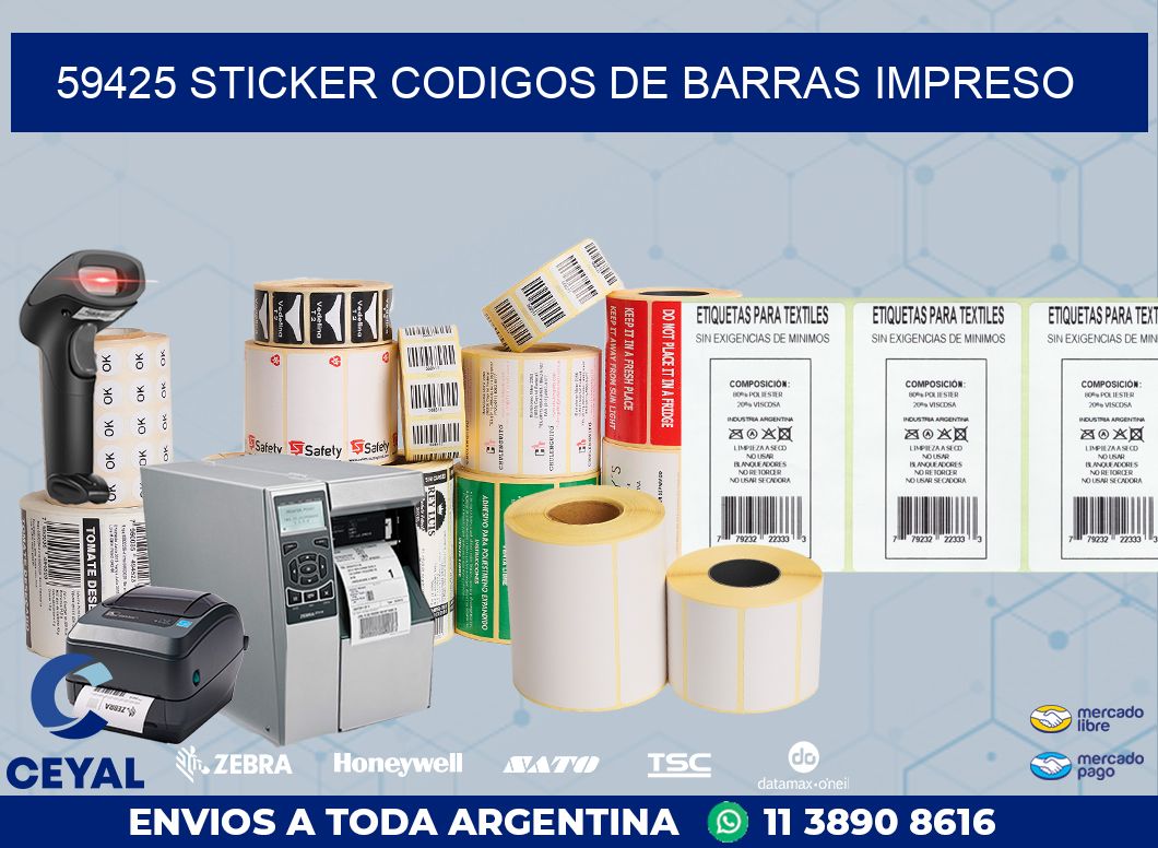 59425 STICKER CODIGOS DE BARRAS IMPRESO