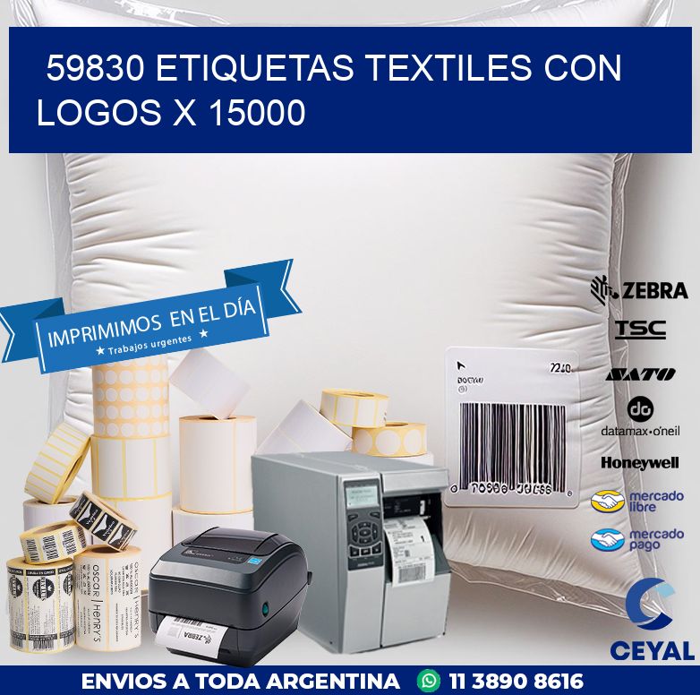 59830 ETIQUETAS TEXTILES CON LOGOS X 15000
