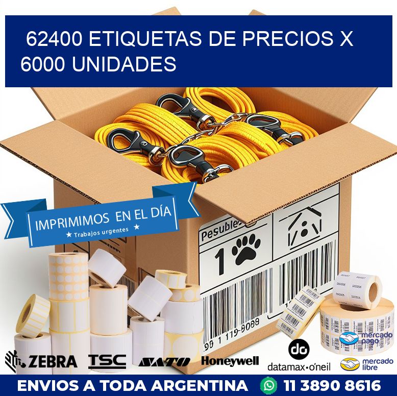 62400 ETIQUETAS DE PRECIOS X 6000 UNIDADES