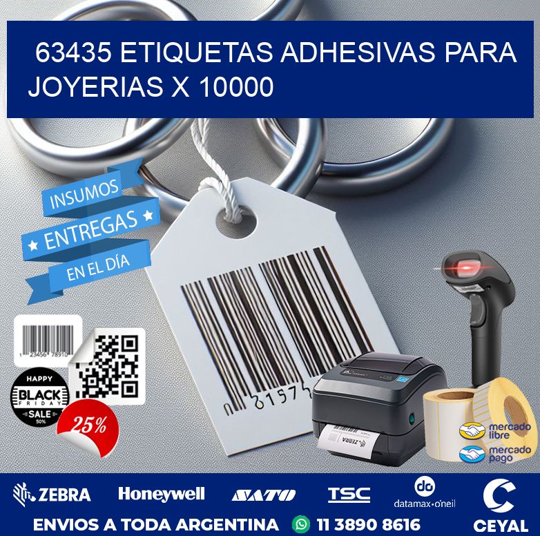 63435 ETIQUETAS ADHESIVAS PARA JOYERIAS X 10000