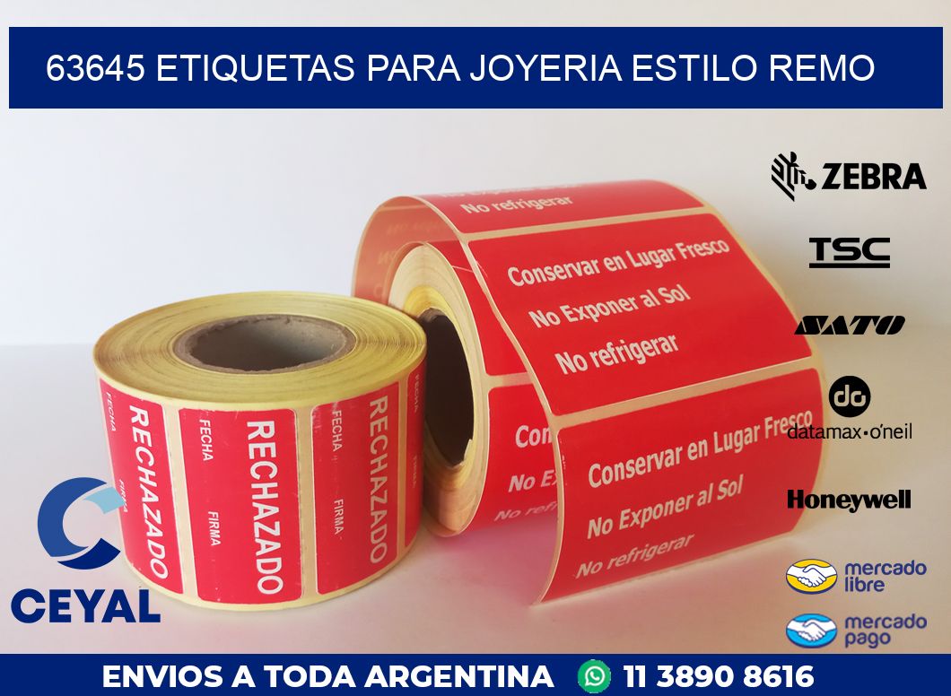 63645 ETIQUETAS PARA JOYERIA ESTILO REMO