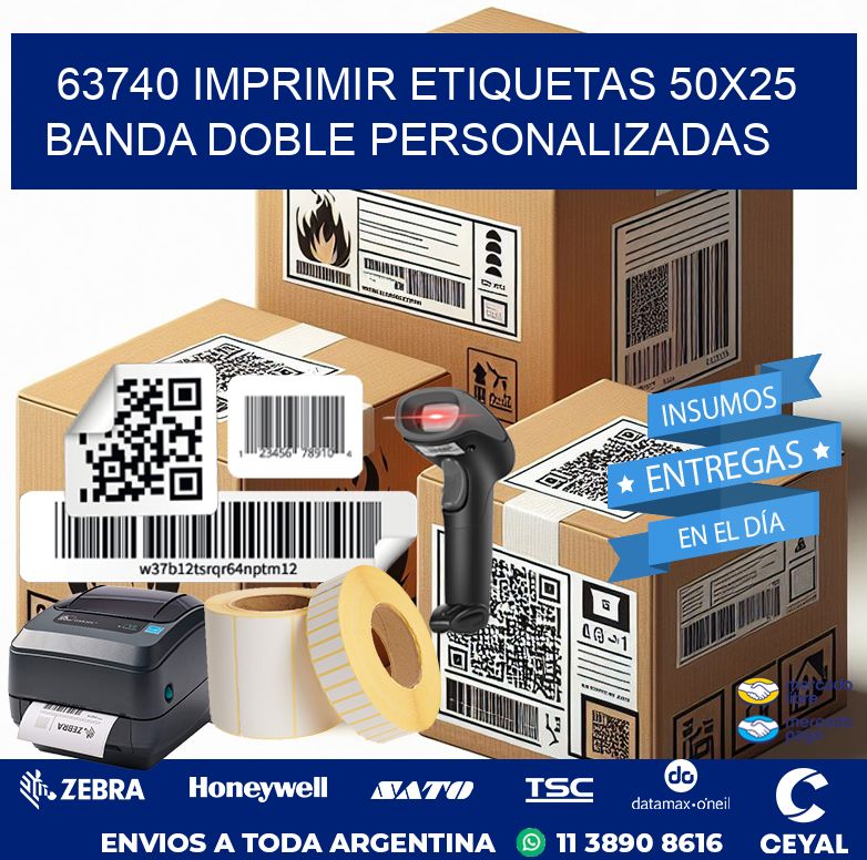 63740 IMPRIMIR ETIQUETAS 50X25 BANDA DOBLE PERSONALIZADAS