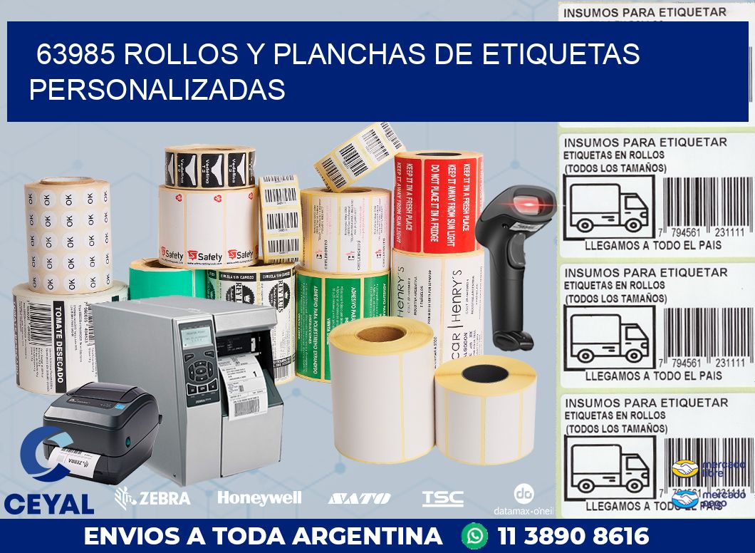 63985 ROLLOS Y PLANCHAS DE ETIQUETAS PERSONALIZADAS