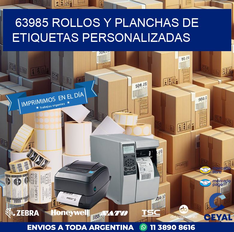 63985 ROLLOS Y PLANCHAS DE ETIQUETAS PERSONALIZADAS