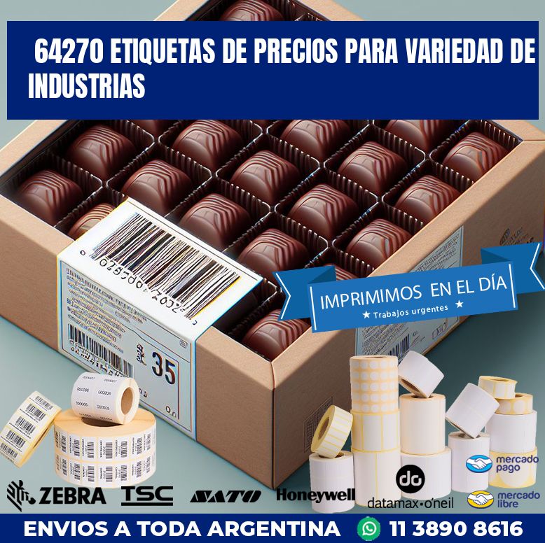 64270 ETIQUETAS DE PRECIOS PARA VARIEDAD DE INDUSTRIAS