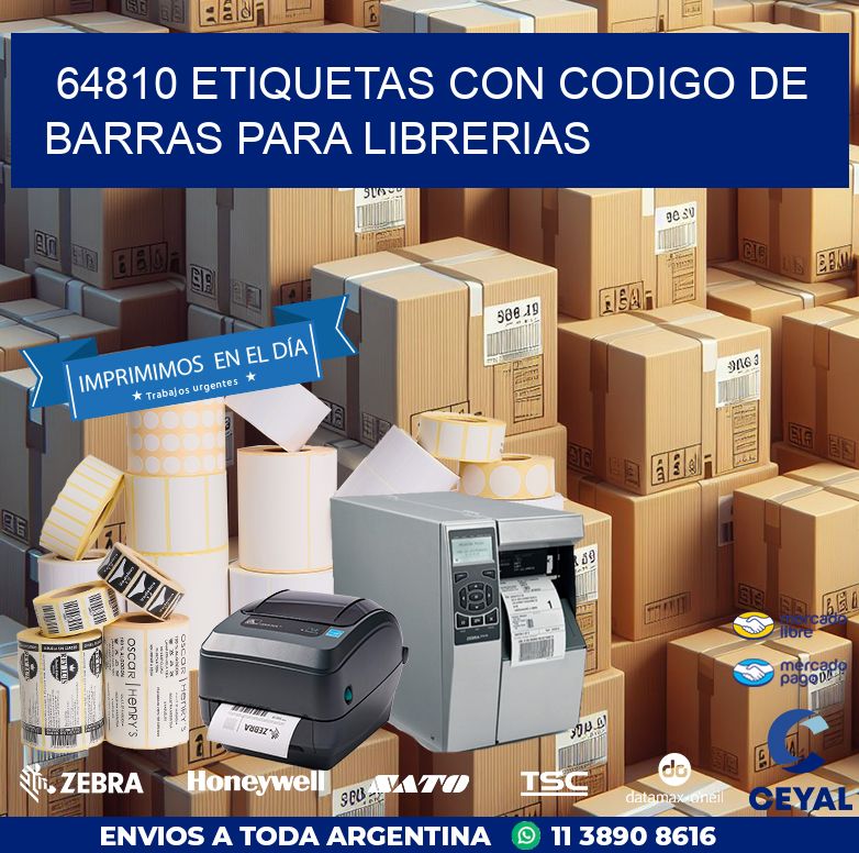 64810 ETIQUETAS CON CODIGO DE BARRAS PARA LIBRERIAS