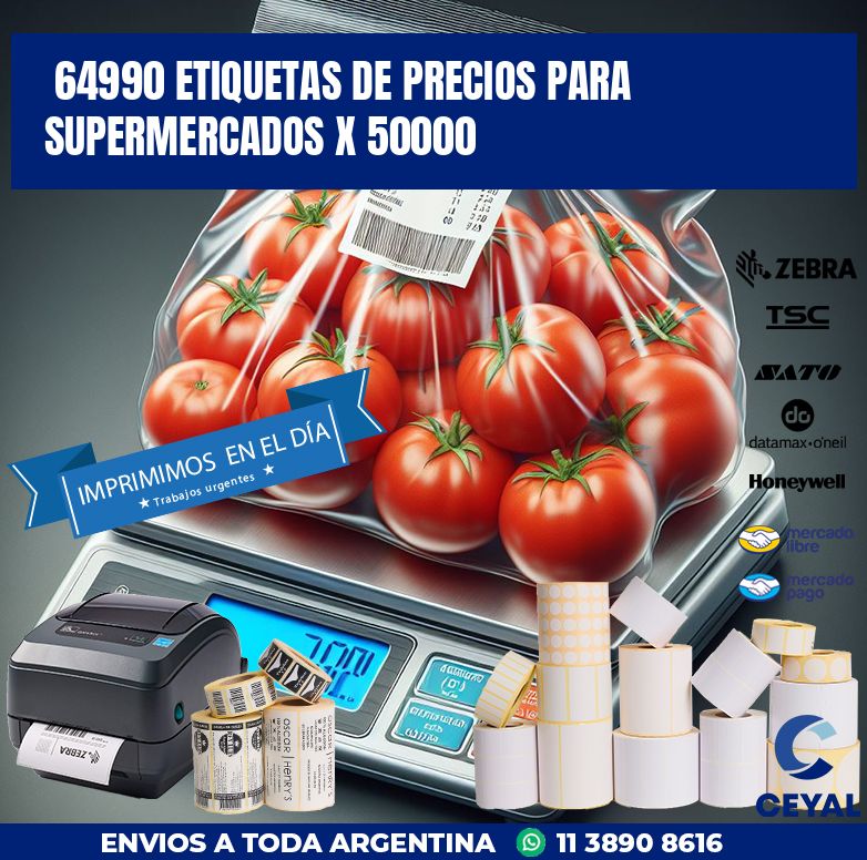 64990 ETIQUETAS DE PRECIOS PARA SUPERMERCADOS X 50000