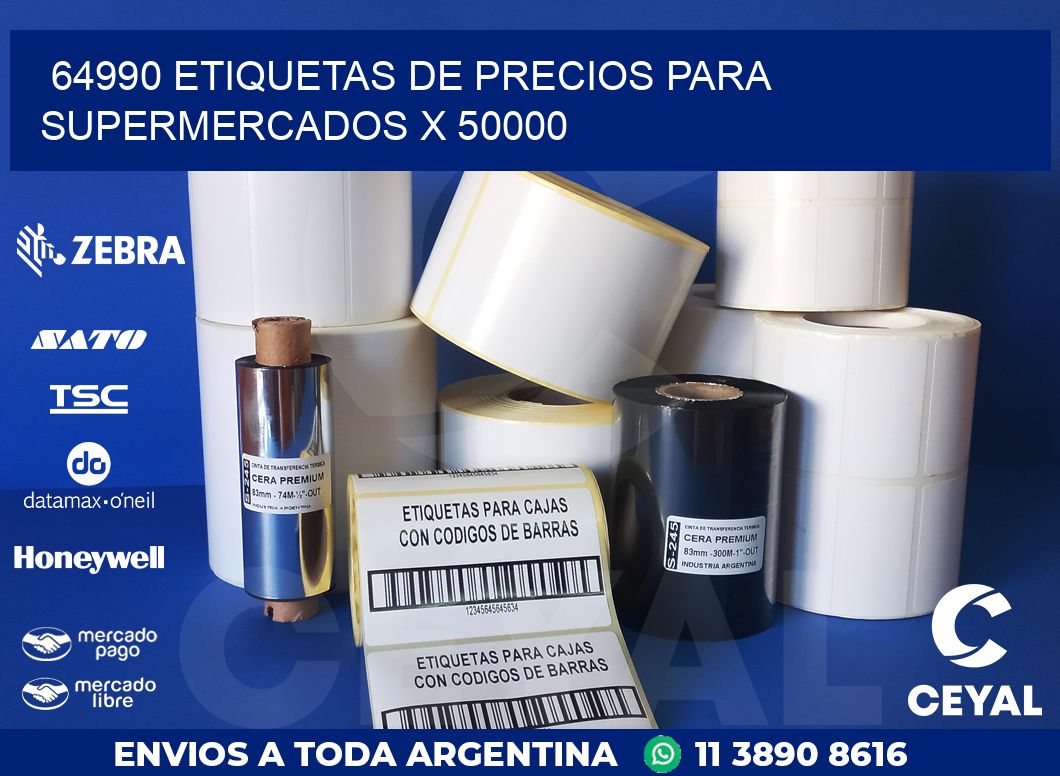 64990 ETIQUETAS DE PRECIOS PARA SUPERMERCADOS X 50000