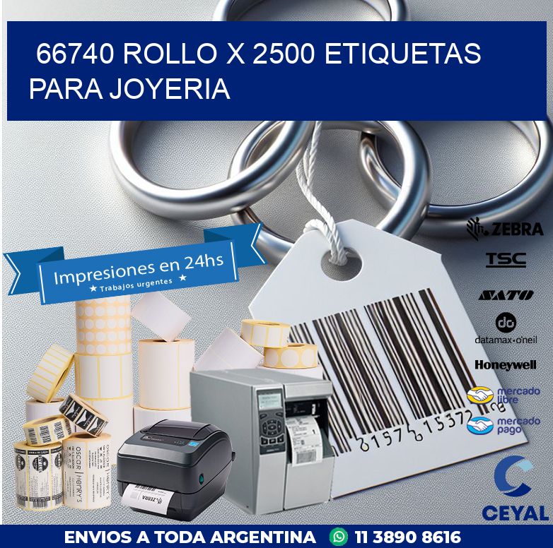 66740 ROLLO X 2500 ETIQUETAS PARA JOYERIA