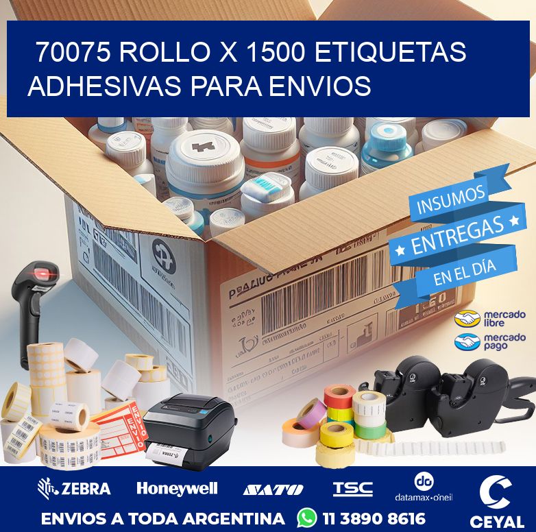 70075 ROLLO X 1500 ETIQUETAS ADHESIVAS PARA ENVIOS