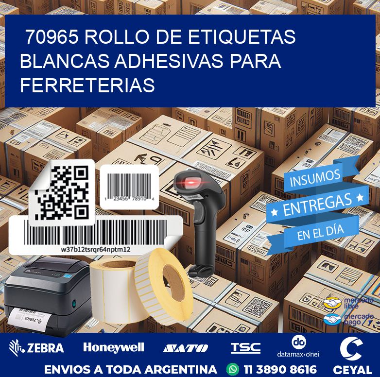 70965 ROLLO DE ETIQUETAS BLANCAS ADHESIVAS PARA FERRETERIAS