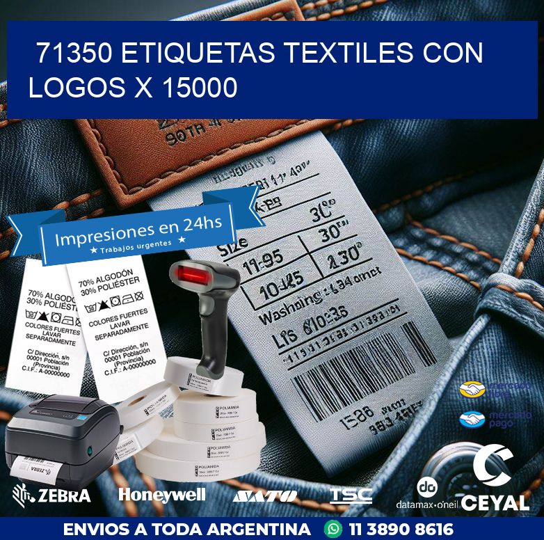 71350 ETIQUETAS TEXTILES CON LOGOS X 15000
