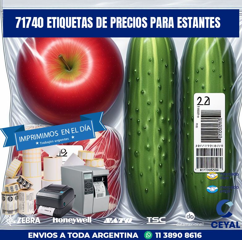 71740 ETIQUETAS DE PRECIOS PARA ESTANTES