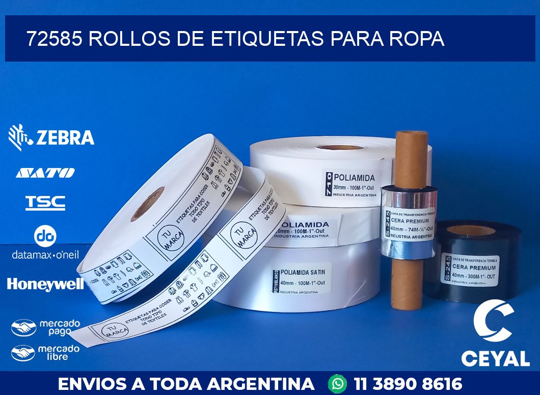 72585 ROLLOS DE ETIQUETAS PARA ROPA