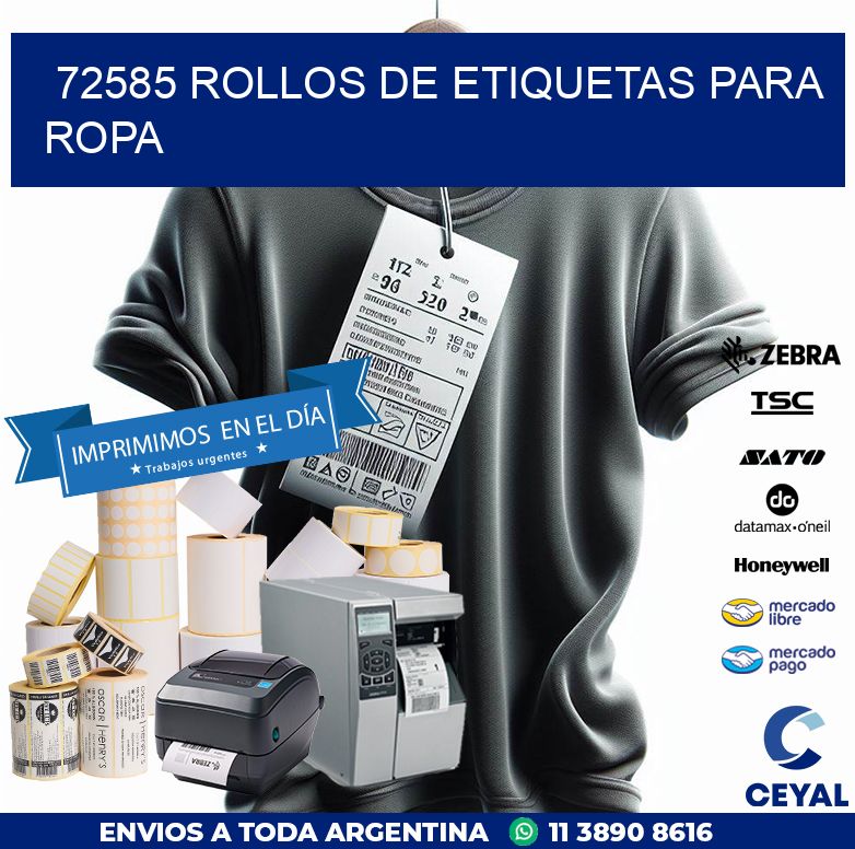 72585 ROLLOS DE ETIQUETAS PARA ROPA