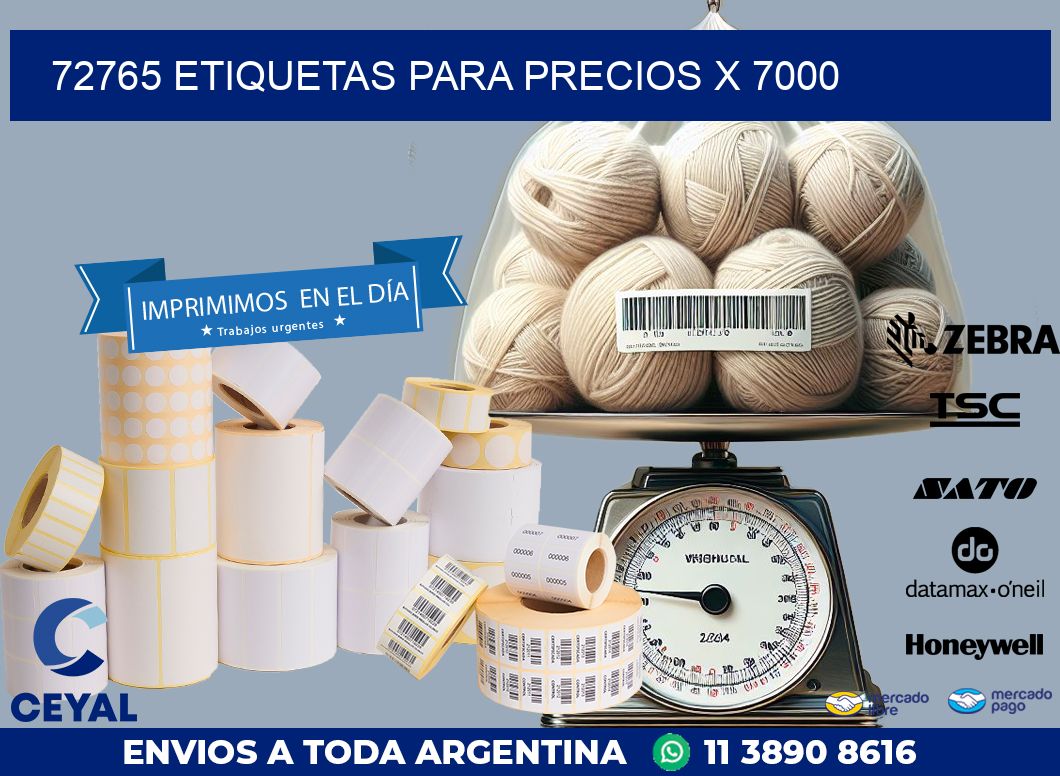 72765 ETIQUETAS PARA PRECIOS X 7000