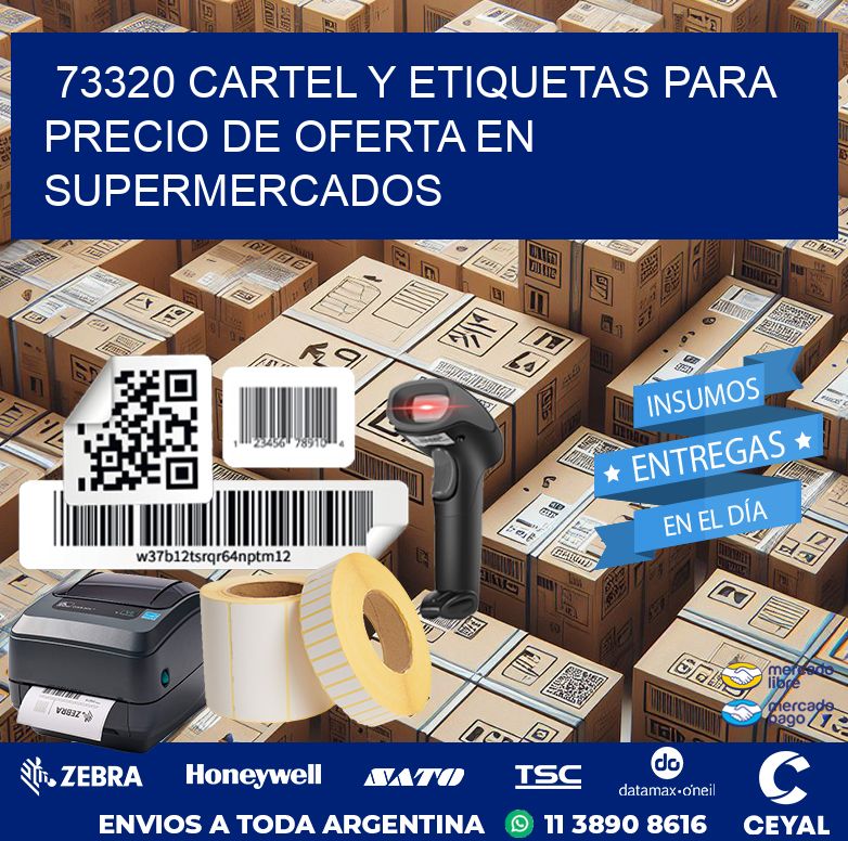 73320 CARTEL Y ETIQUETAS PARA PRECIO DE OFERTA EN SUPERMERCADOS