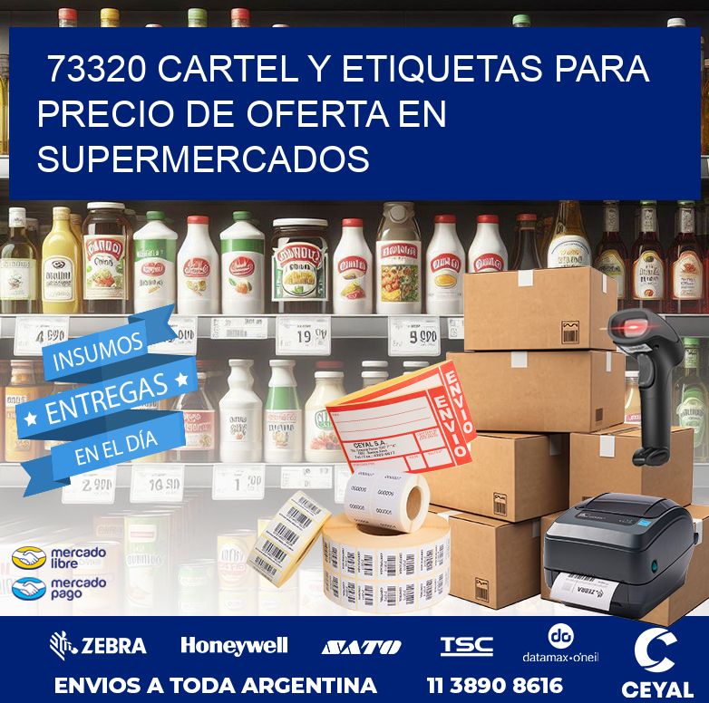 73320 CARTEL Y ETIQUETAS PARA PRECIO DE OFERTA EN SUPERMERCADOS