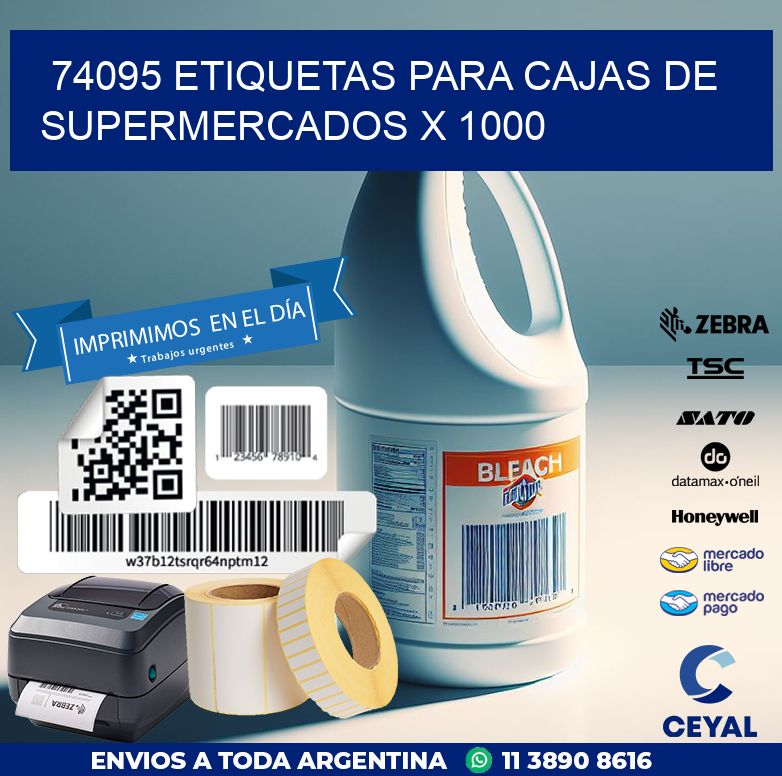 74095 ETIQUETAS PARA CAJAS DE SUPERMERCADOS X 1000