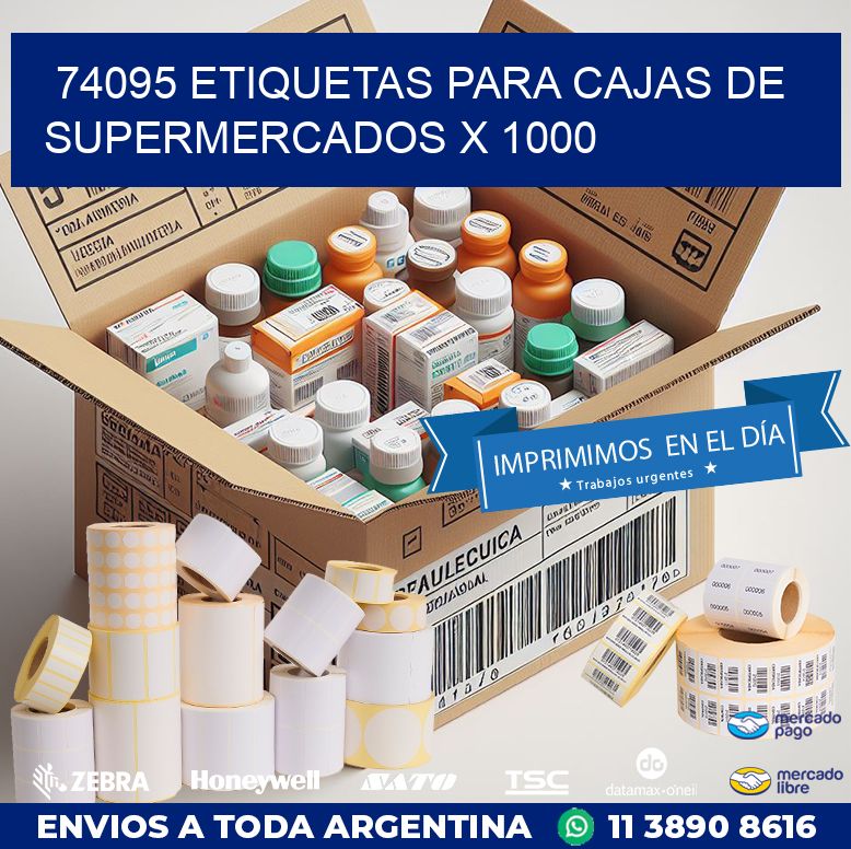 74095 ETIQUETAS PARA CAJAS DE SUPERMERCADOS X 1000