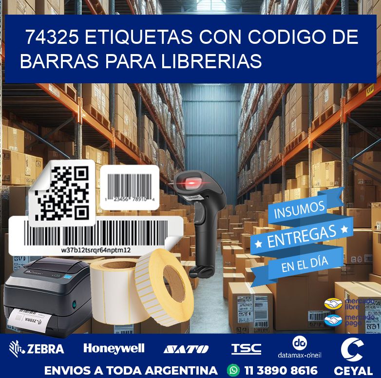 74325 ETIQUETAS CON CODIGO DE BARRAS PARA LIBRERIAS