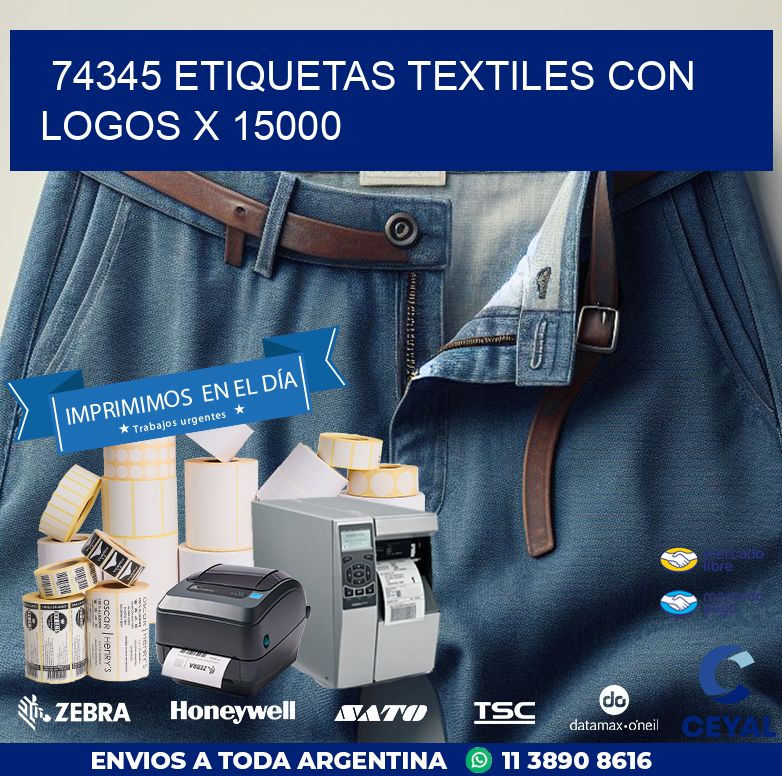 74345 ETIQUETAS TEXTILES CON LOGOS X 15000