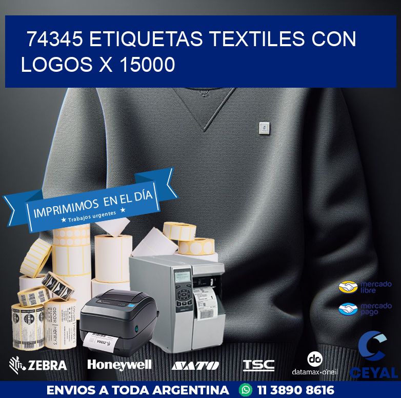 74345 ETIQUETAS TEXTILES CON LOGOS X 15000