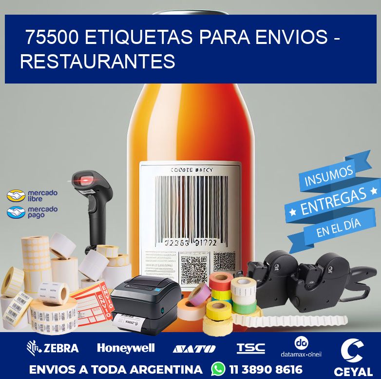 75500 ETIQUETAS PARA ENVIOS - RESTAURANTES