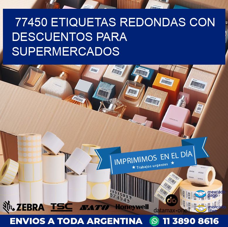 77450 ETIQUETAS REDONDAS CON DESCUENTOS PARA SUPERMERCADOS