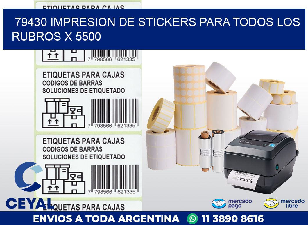 79430 IMPRESION DE STICKERS PARA TODOS LOS RUBROS X 5500