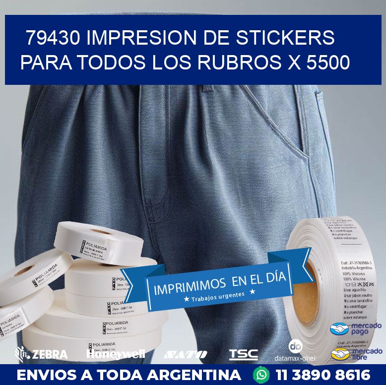 79430 IMPRESION DE STICKERS PARA TODOS LOS RUBROS X 5500