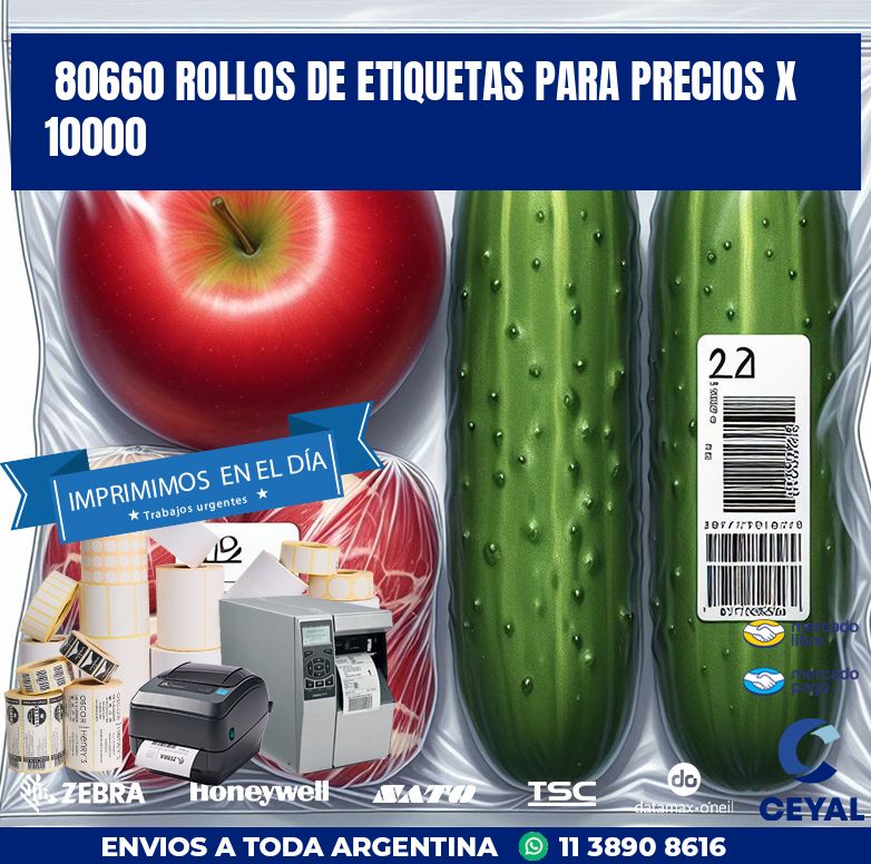 80660 ROLLOS DE ETIQUETAS PARA PRECIOS X 10000