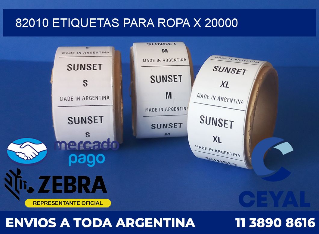 82010 ETIQUETAS PARA ROPA X 20000