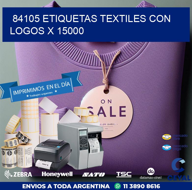 84105 ETIQUETAS TEXTILES CON LOGOS X 15000