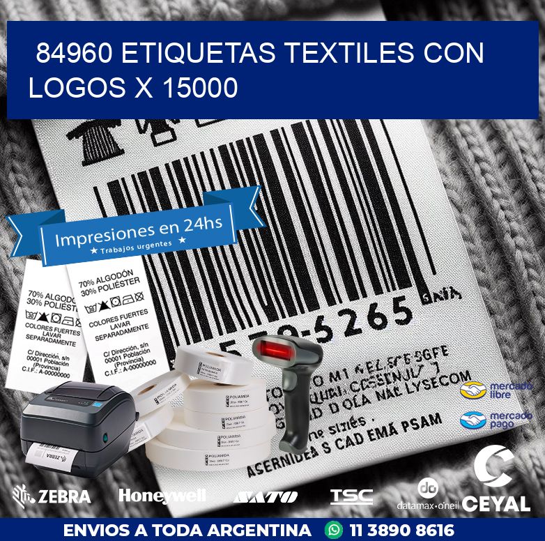 84960 ETIQUETAS TEXTILES CON LOGOS X 15000