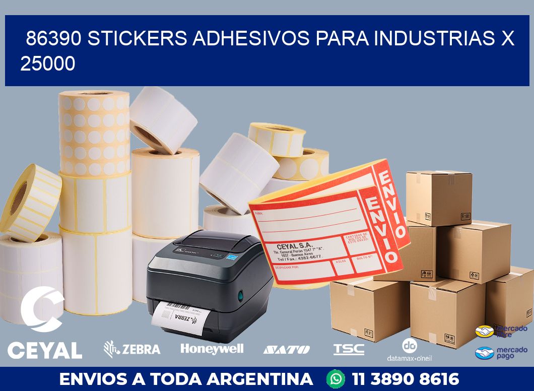 86390 STICKERS ADHESIVOS PARA INDUSTRIAS X 25000