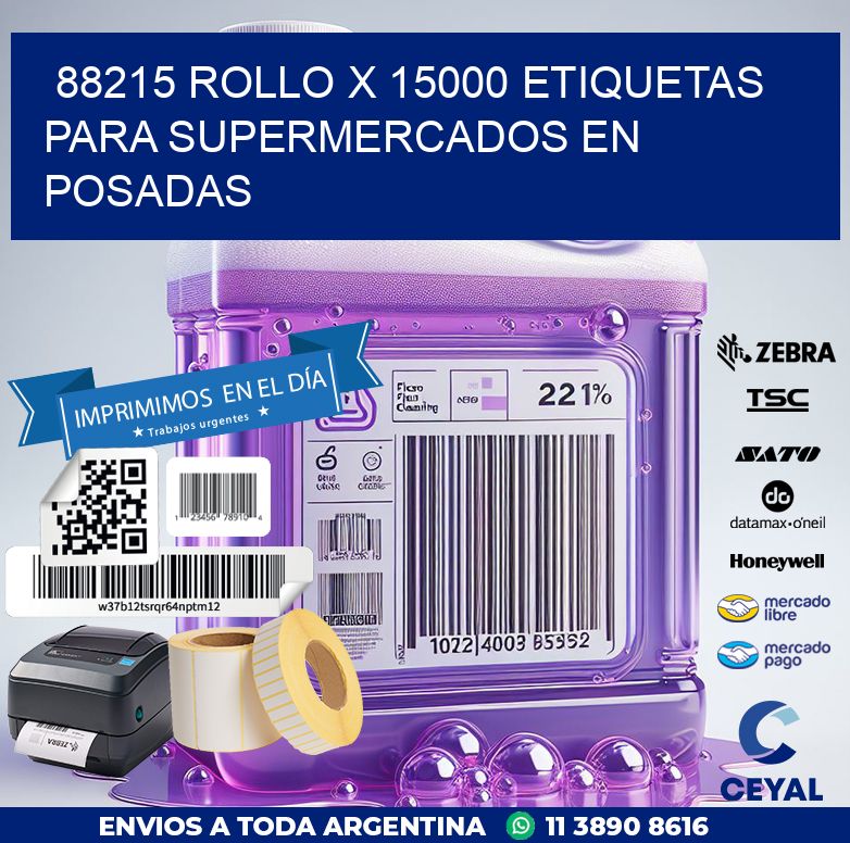 88215 ROLLO X 15000 ETIQUETAS PARA SUPERMERCADOS EN POSADAS