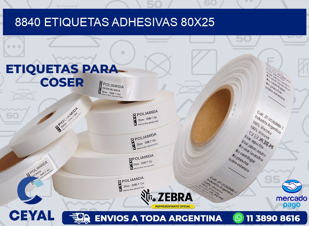 8840 ETIQUETAS ADHESIVAS 80X25